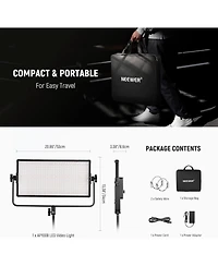 Neewer 100W Bi Color Led Panel Video Light Kit, 960 LEDs 38600Lux0.5m 2500K-8500K CRI96+/TLCI97+ 0-100% Dimming, App/2.4G/Panel/Dmx Control for Pro St