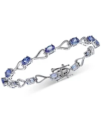 Tanzanite Heart Link Bracelet (10-3/4 ct. t.w.) in Sterling Silver