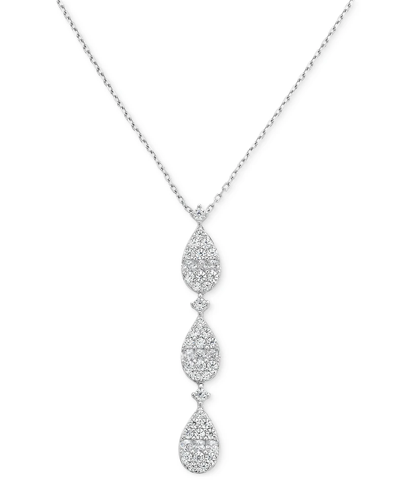 Diamond Tiered 18" Pendant Necklace (1/2 ct. t.w.) in 10k White Gold