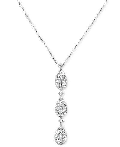 Diamond Tiered 18" Pendant Necklace (1/2 ct. t.w.) in 10k White Gold