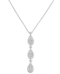 Diamond Tiered 18" Pendant Necklace (1/2 ct. t.w.) in 10k White Gold