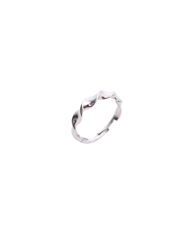 Spero London Helical Sterling Silver Ring Lightly Twisted Ring