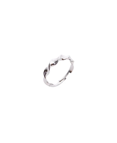 Spero London Helical Sterling Silver Ring Lightly Twisted Ring