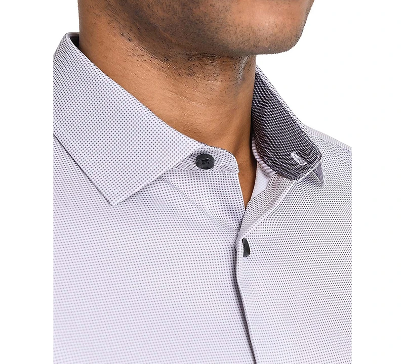 Men's Slim Fit Micro Geo 4-Way Stretch Performance Dress Shirt