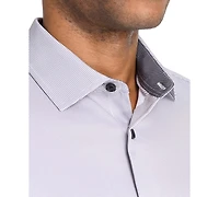 Men's Slim Fit Micro Geo 4-Way Stretch Performance Dress Shirt