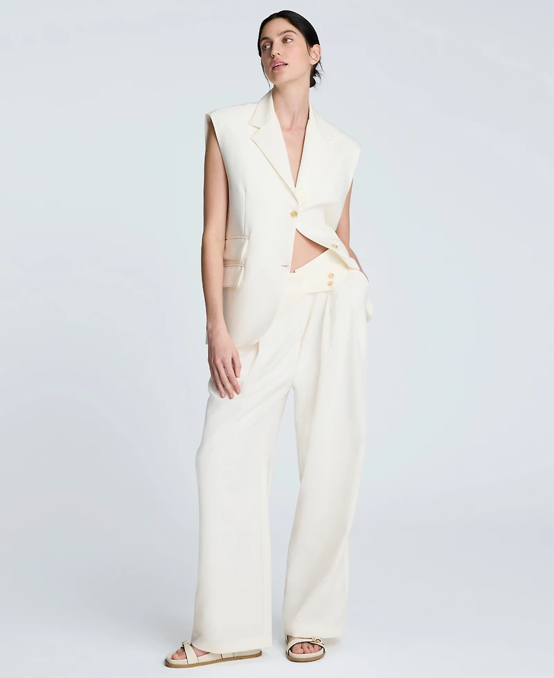 Kenneth Cole Women's Crisscross-Front Pleated Wide-Leg Pants