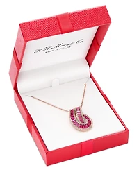 Effy Ruby (2-1/3 ct. t.w.) & Diamond (3/8 ct. t.w.) Swirl 18" Pendant Necklace in 14k Rose Gold