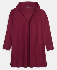 Charter Club Plus Hooded 100% Cashmere Cardigan, Macy's Exclusive