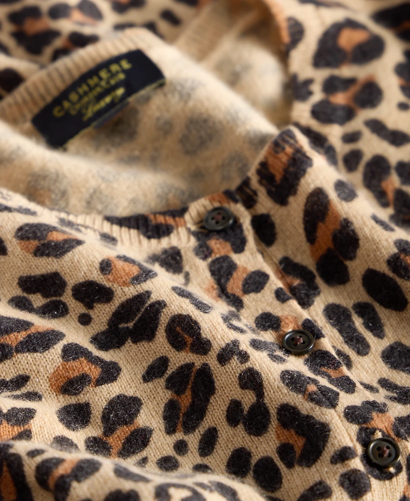 Charter Club Plus Classic Spots 100% Cashmere Button-Front Cardigan, Macy's Exclusive