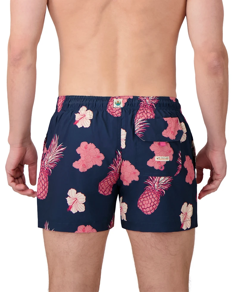 Sunset x Vine Men's Tropical-Pattern Woven Swim Trunks
