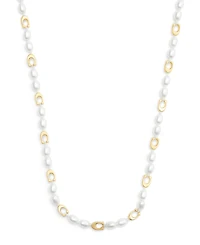 Coach Faux Cultivated Pearl Signature Heritage Collar Necklace