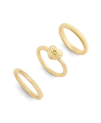 Coach Gold Signature Heritage Trio Ring Set