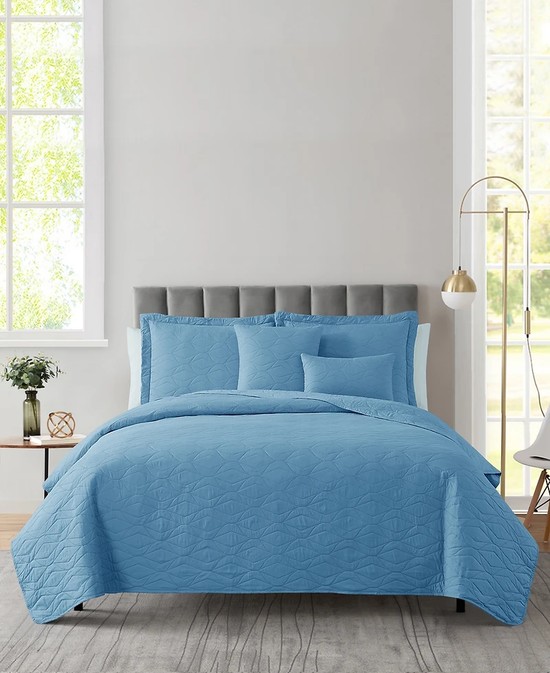 Nestl Ellipse Embossed 5-Pc. Quilt Set, King/California King