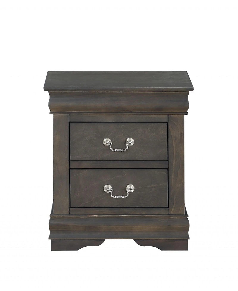 Two Drawer Nightstand for Bedroom Storage and Bedside Organization