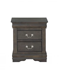 Two Drawer Nightstand for Bedroom Storage and Bedside Organization