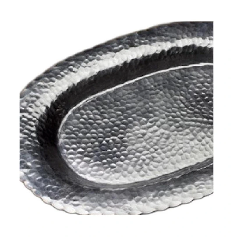 Oval Hammered Stainless Steel Serving Tray – Decorative & Durable Entertaining Platter