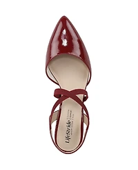 LifeStride Women's April Block Heel Ankle Strap Slingback Pumps