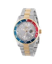 Invicta Men's 44710 Pro Diver Quartz 3 Hand Silver Dial Watch