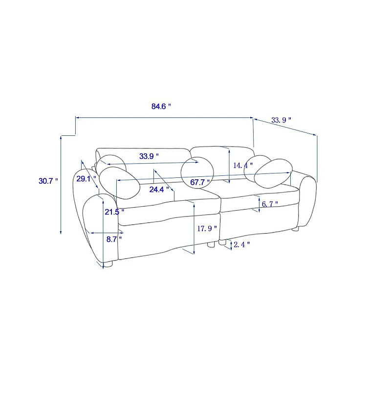 Streamdale 84" Corduroy Sofa Couch