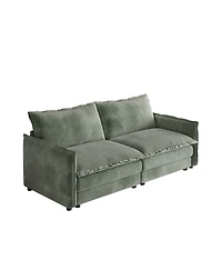 Corduroy Loveseat Sofa with Pillows