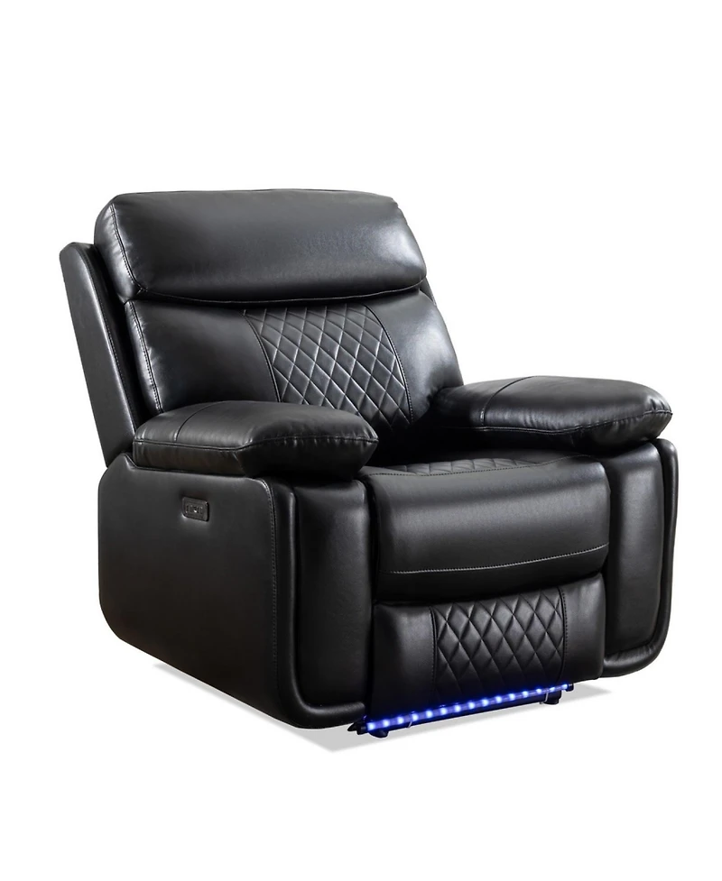 Streamdale Power recliner with Led Strip Black color