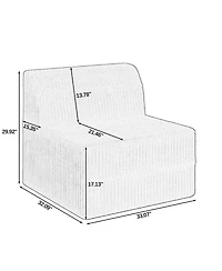 Streamdale L-Shape Modular Sofa Minimalist Corduroy Couch with Sleeper for Compact Living