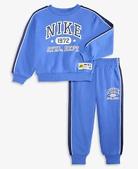 Nike Toddler and Little Boys 2-Piece Sportswear P.e. French Terry Crewneck Top Pant Set