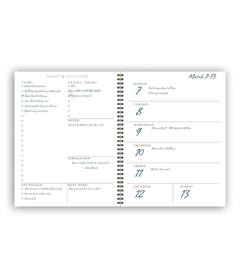 Undated Executive Weekly Planner