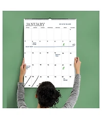 Undated 17" x 22" Dry Erase Large Wire-o Hanging Vertical Wall Calendar