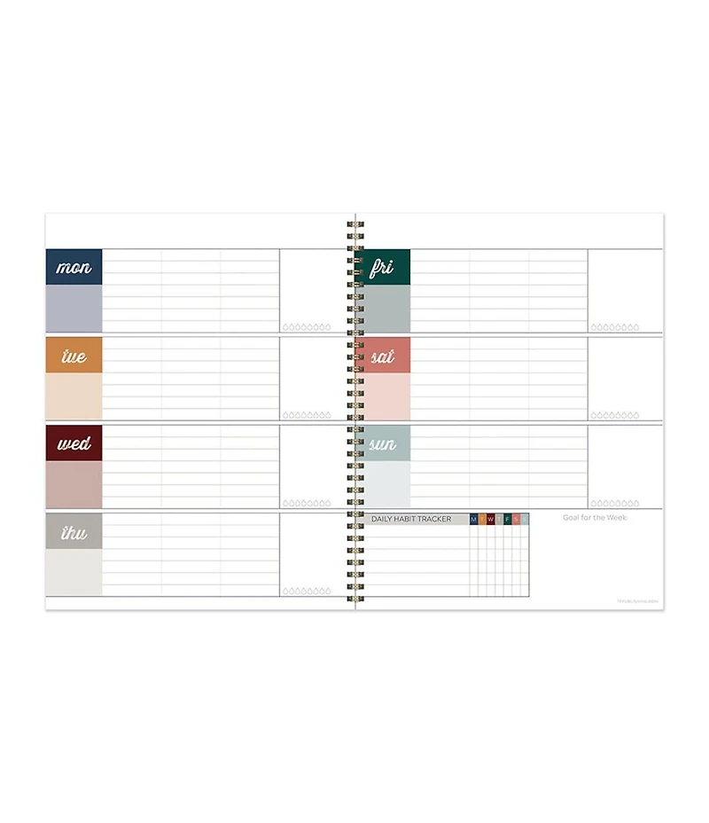 Spotted Dot Boho Undated Large Weekly Monthly Spiral Planner