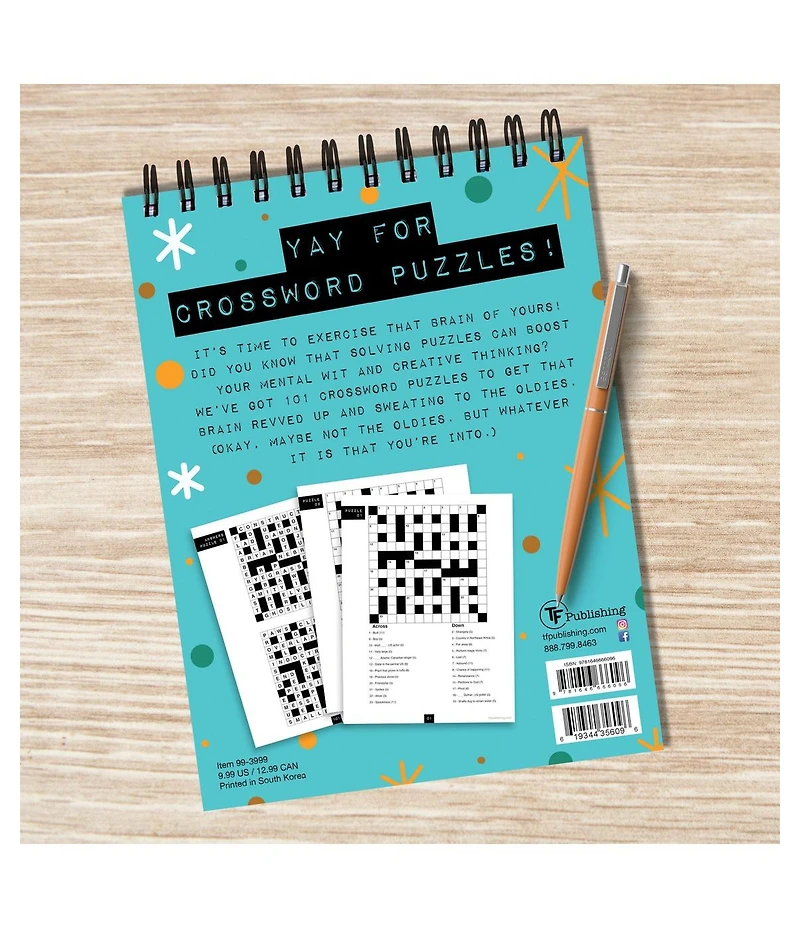 Life is Better with Crossword Puzzles Book Spiral Puzzle Pad