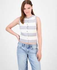 Ultra Flirt Juniors' Striped Crewneck Sweater Vest