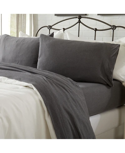 Linery & Co. Heathered Melange Cotton Jersey Knit Sheet Set