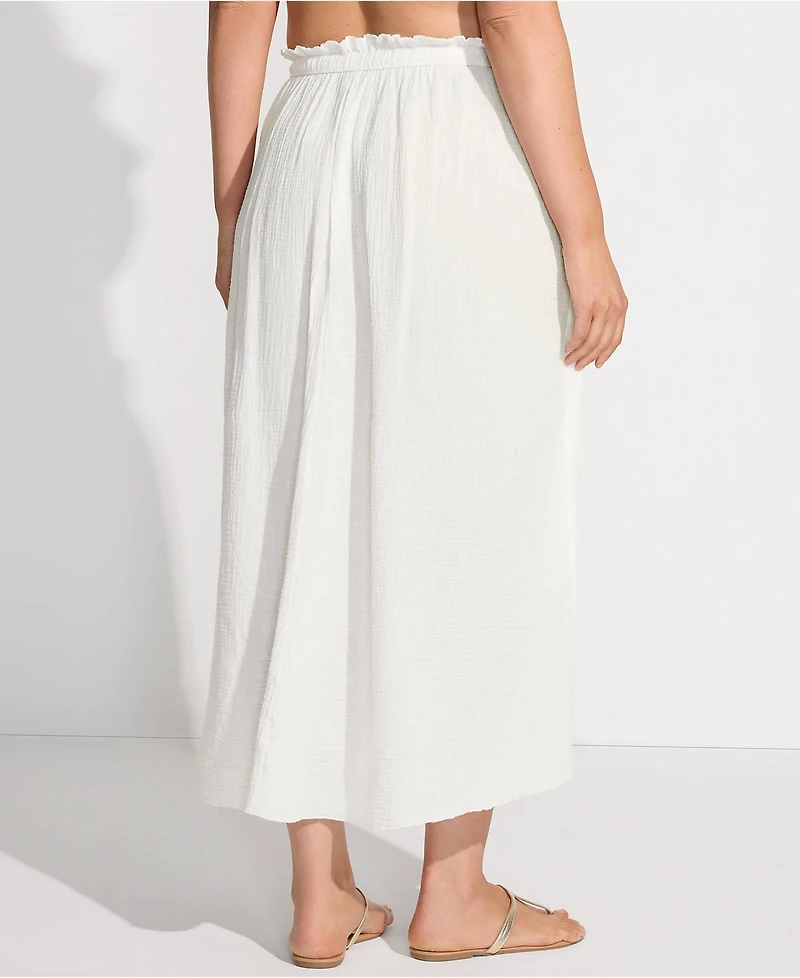 Lands' End Plus Cotton Gauze Maxi Swim Cover-up Skirt