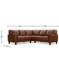 Ashlinn 3-Pc. Leather L Sectional, Exclusively at Macy's