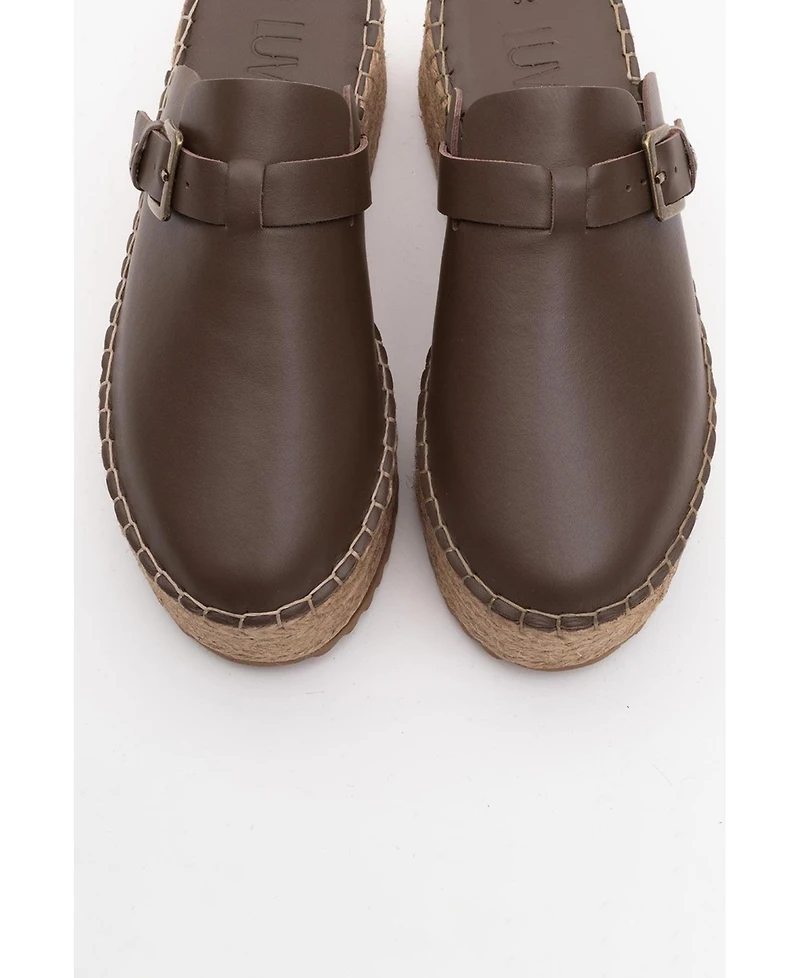 Novas Leather Platform Espadrille Mule (Women)