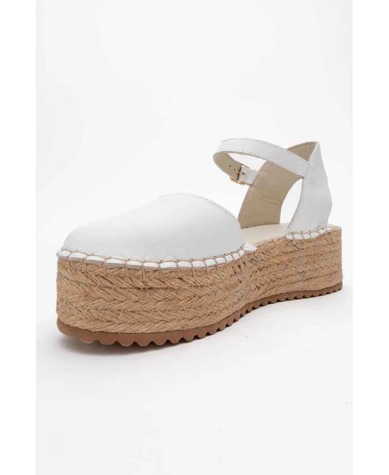 Viba Leather Esprarille Platform Wedge Sandals