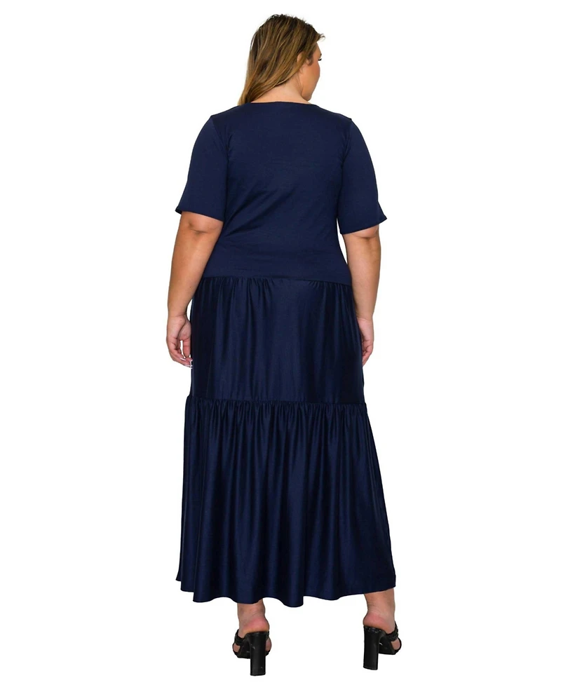 L I V D Plus Size Jourdan Tiered Maxi Dress