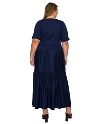 L I V D Plus Size Jourdan Tiered Maxi Dress