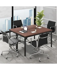 55 Inch Conference Table with Heavy-duty Metal Frame