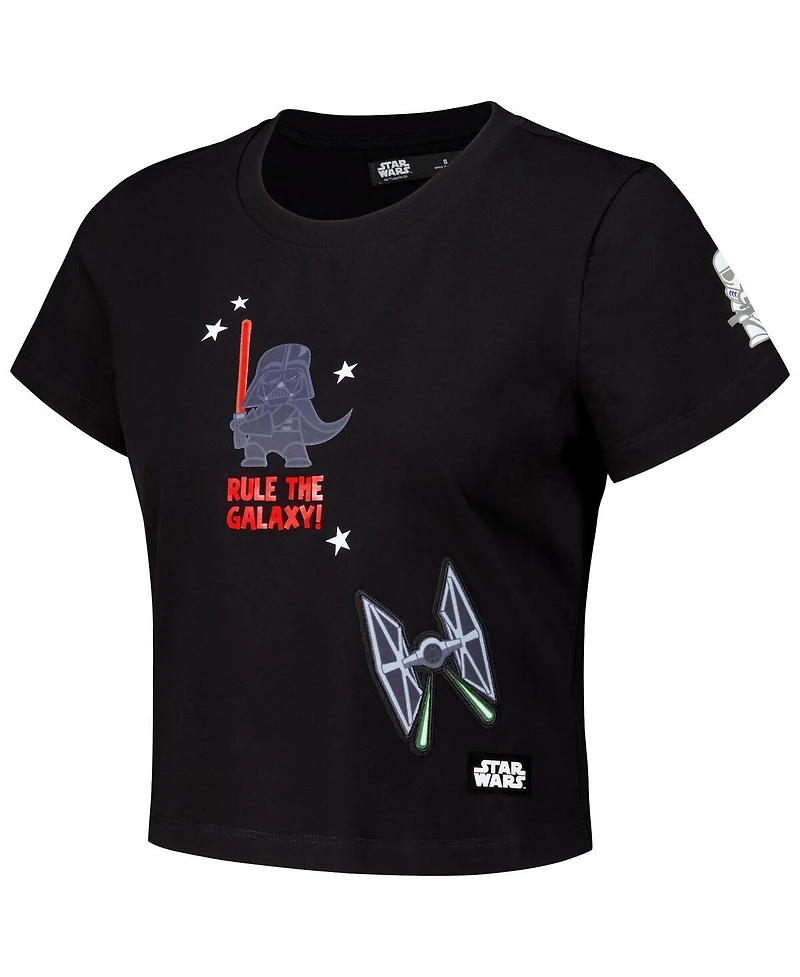 Freeze Max Women's Black Star Wars Babydoll Cropped T-Shirt