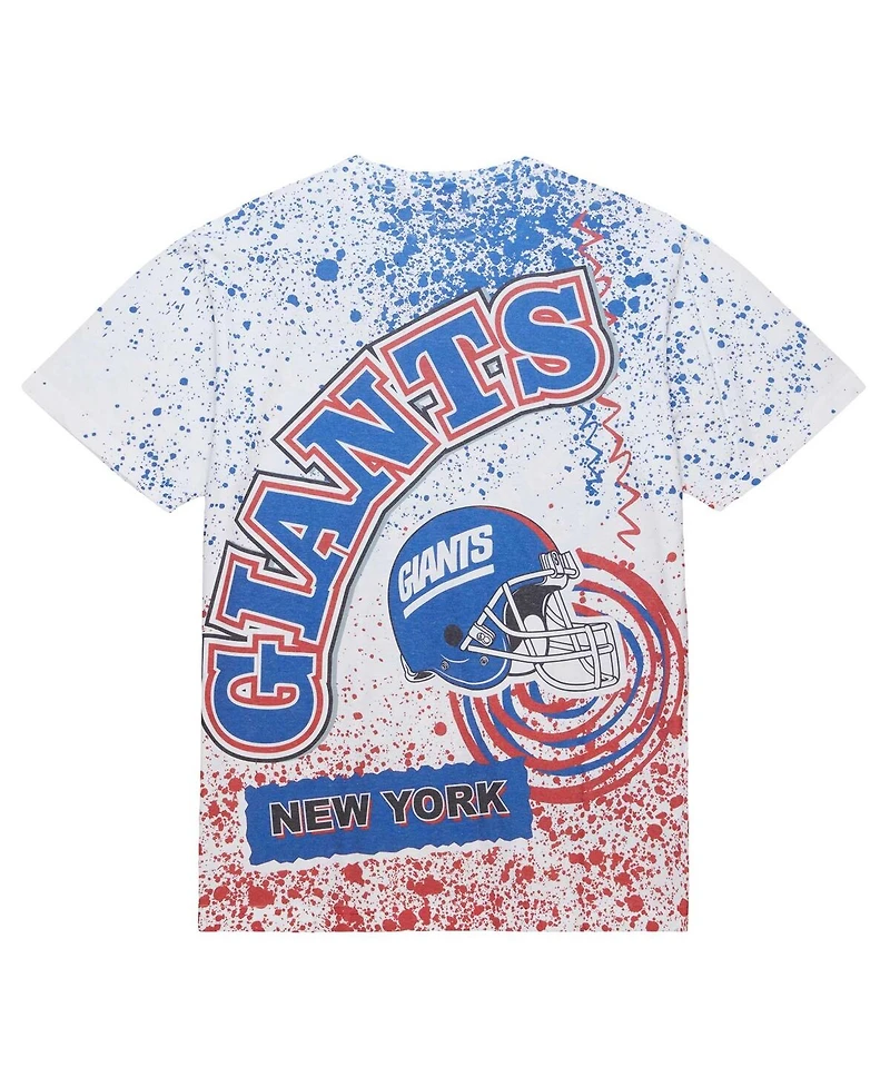 Mitchell & Ness Men's White New York Giants Big Tall Allover Print T-Shirt