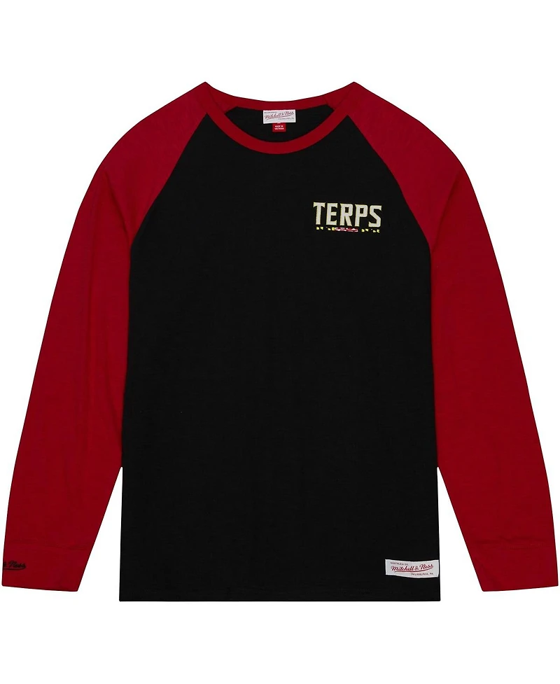 Mitchell & Ness Men's Black Maryland Terrapins Legendary Slub Raglan Long Sleeve T-Shirt