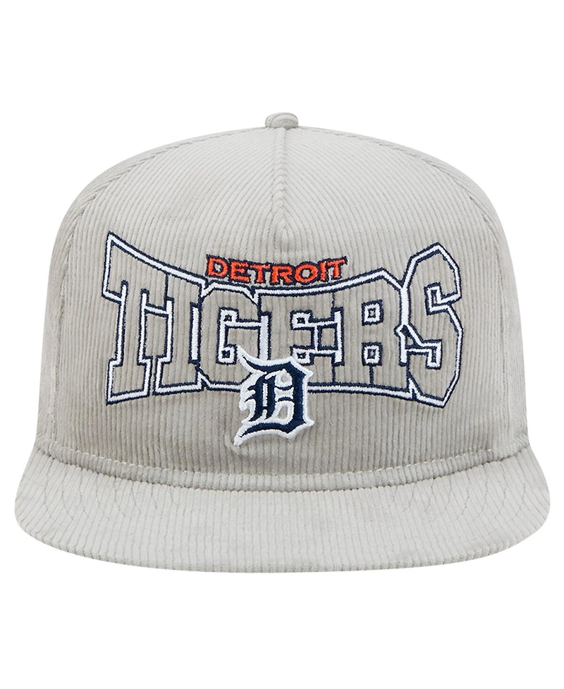 New Era Men's Gray Detroit Tigers Corduroy Golfer Snapback Hat