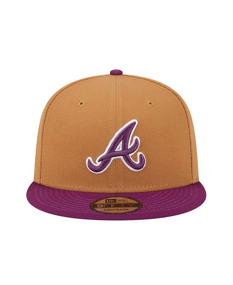 New Era Men's Brown/Purple Atlanta Braves Color Pack Two-Tone 9FIFTY Snapback Hat