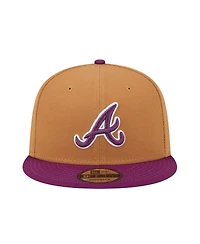 New Era Men's Brown/Purple Atlanta Braves Color Pack Two-Tone 9FIFTY Snapback Hat