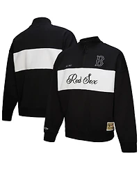 Mitchell & Ness Women's Black Boston Red Sox Quarter-Zip Pullover Top