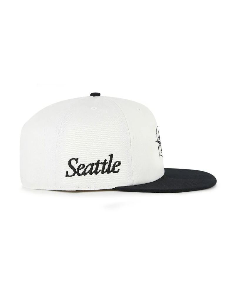 '47 Brand Women's White/Black Seattle Mariners Foundation Captain Snapback Hat
