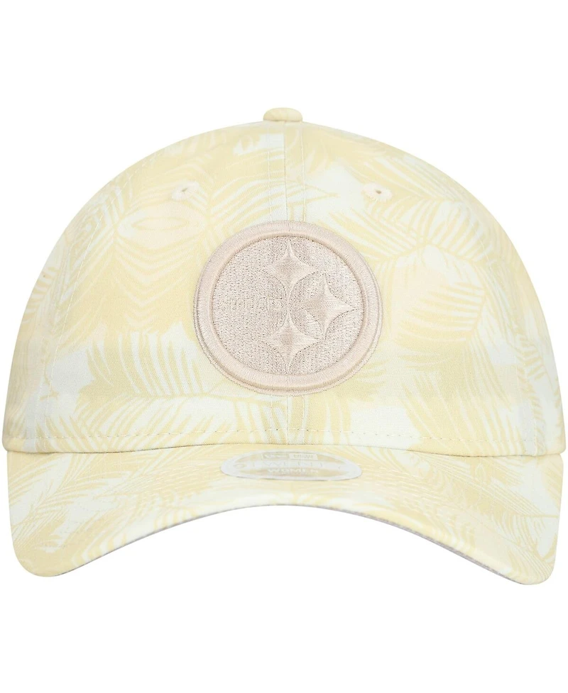New Era Women's Cream Pittsburgh Steelers Frond 9TWENTY Adjustable Hat