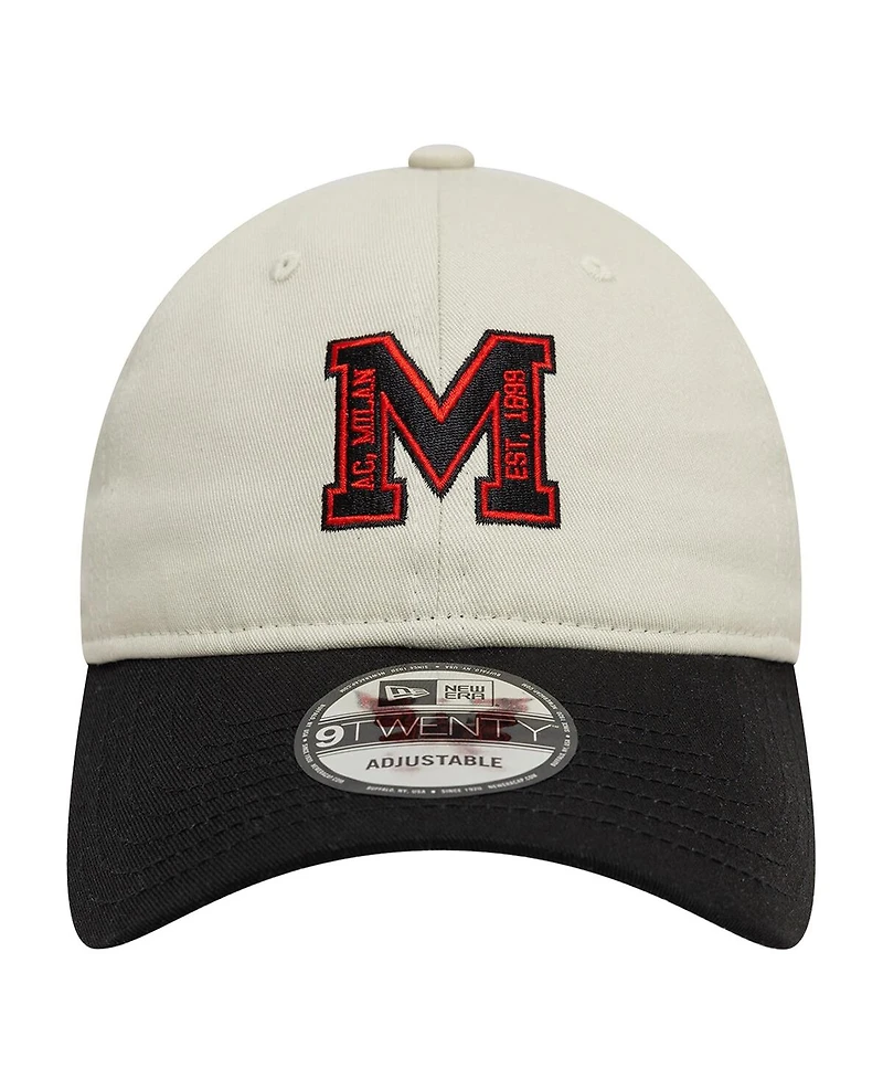 New Era Men's Tan Ac Milan Letter Logo 9TWENTY Adjustable Hat